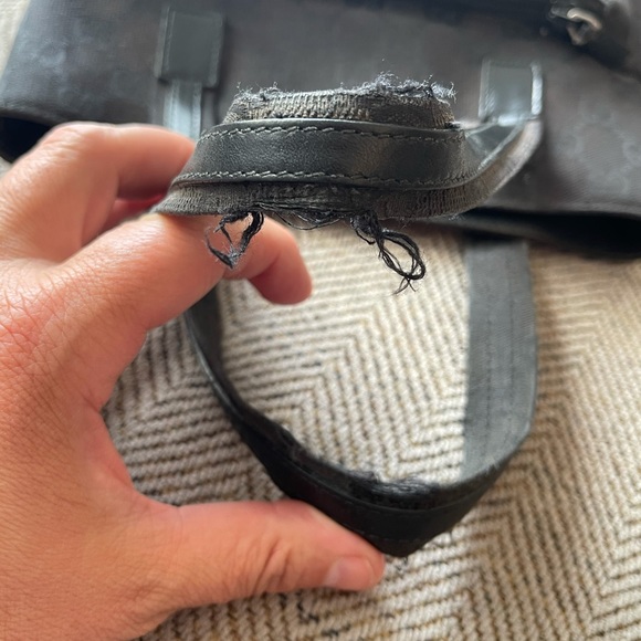 Authentic/Vintage Gucci Black fabric bucket bag - Picture 7 of 9